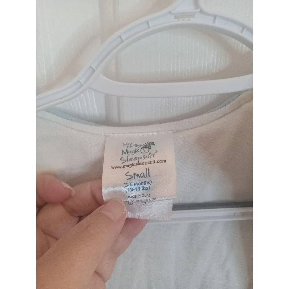 Baby Merlin's Magic Sleep Suit Blue Infant 3-6‎ Months Zip Up Stained Collar